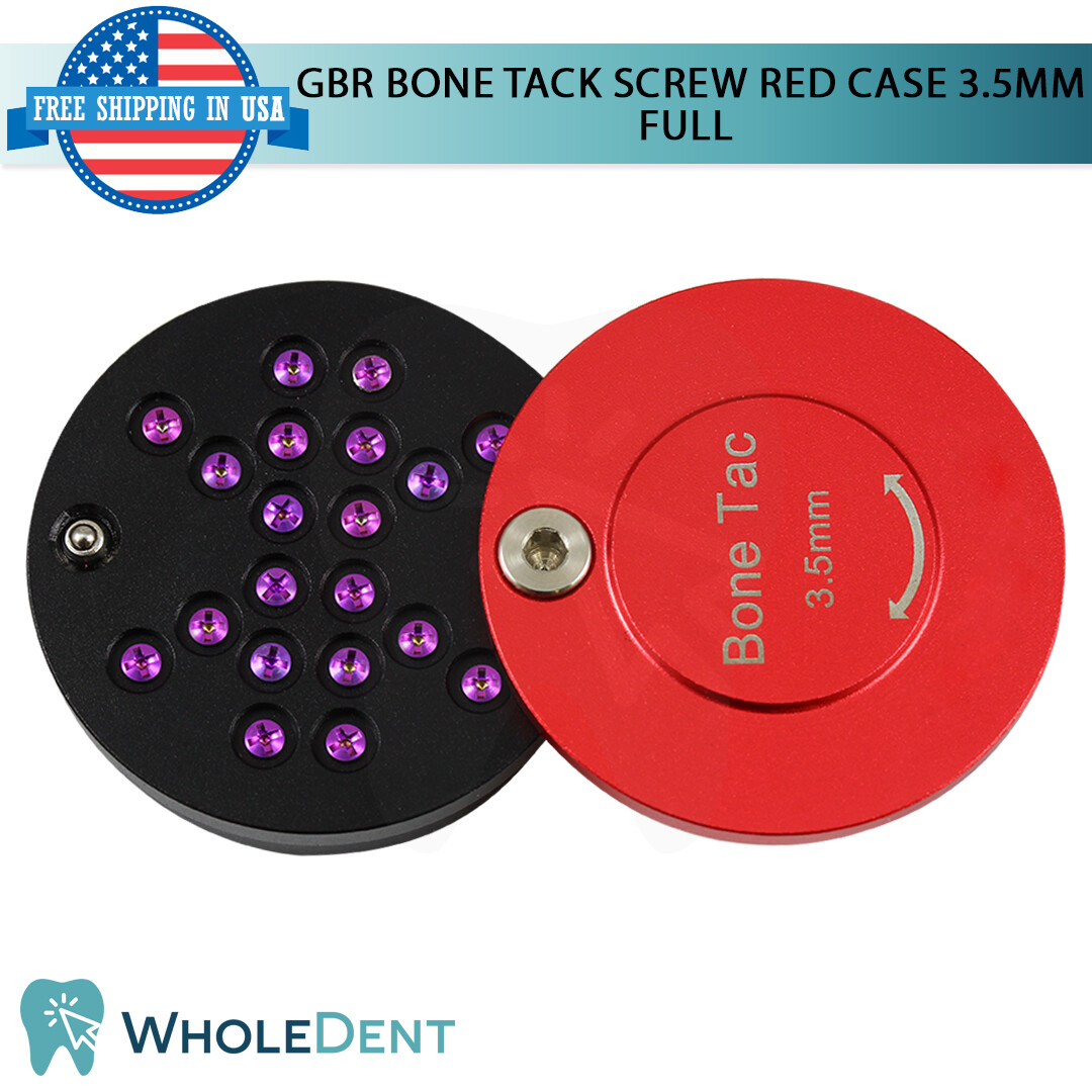 GBR Bon Tack Screw 3.5mm Pin Red Full Case Membrane Fixation Dental Im plant Tac