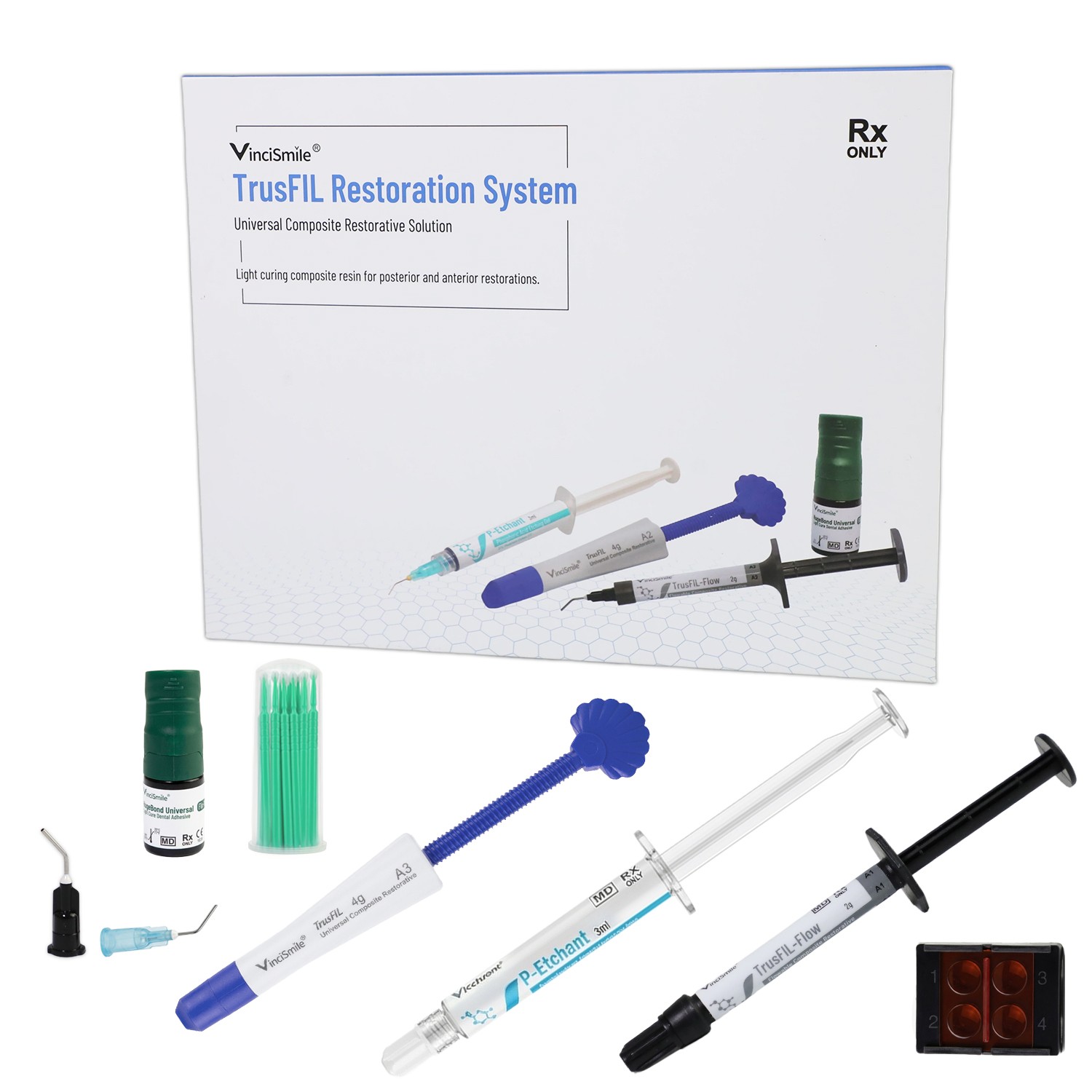 Dental Universal Composite Restoration Kit, Composite/Etching Gel/Bonding Kit