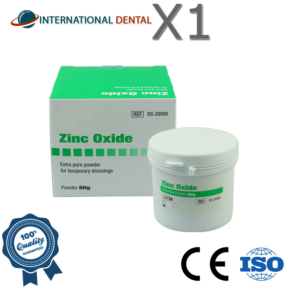 Dental Temporary Restoration Cementation Extra Pure&Fine Zinc 0xide Powder, 80g