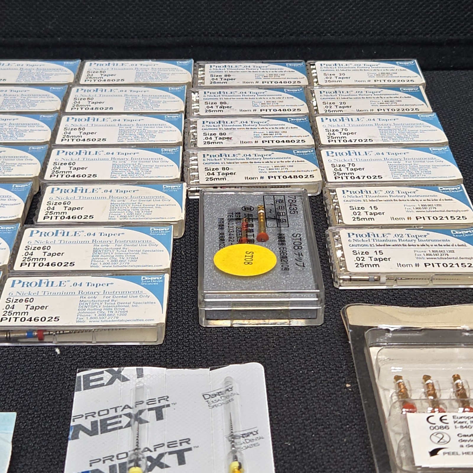 Huge Lot Dentsply ProFile Nickel Titanium Rotary Instruments All Sizes 25mm A40