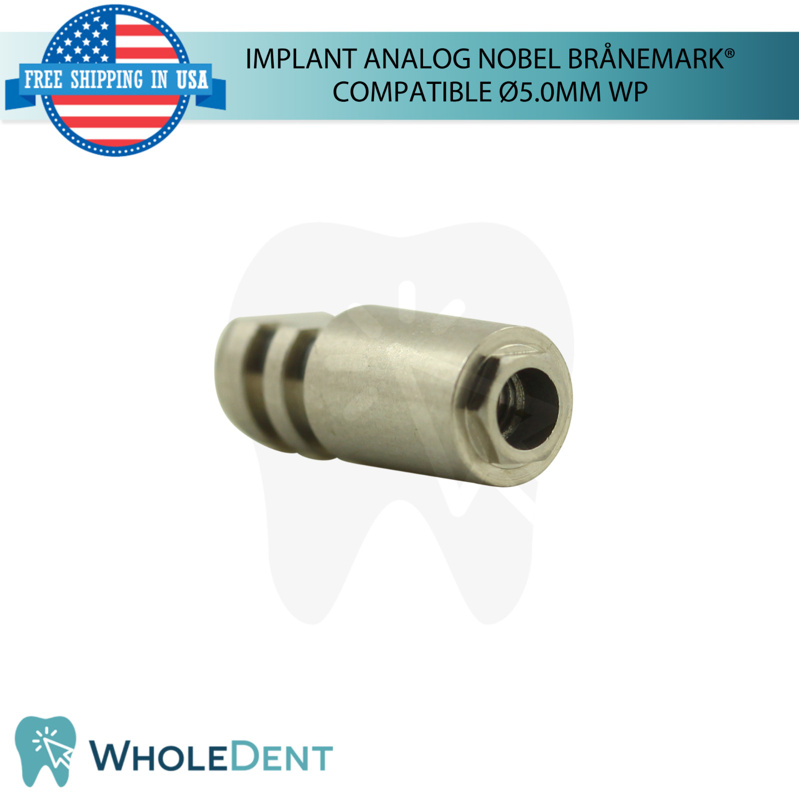 10 Dental Fixture Analog WP Nobel Brånemark® Compatible Ø5.0mm External Hex