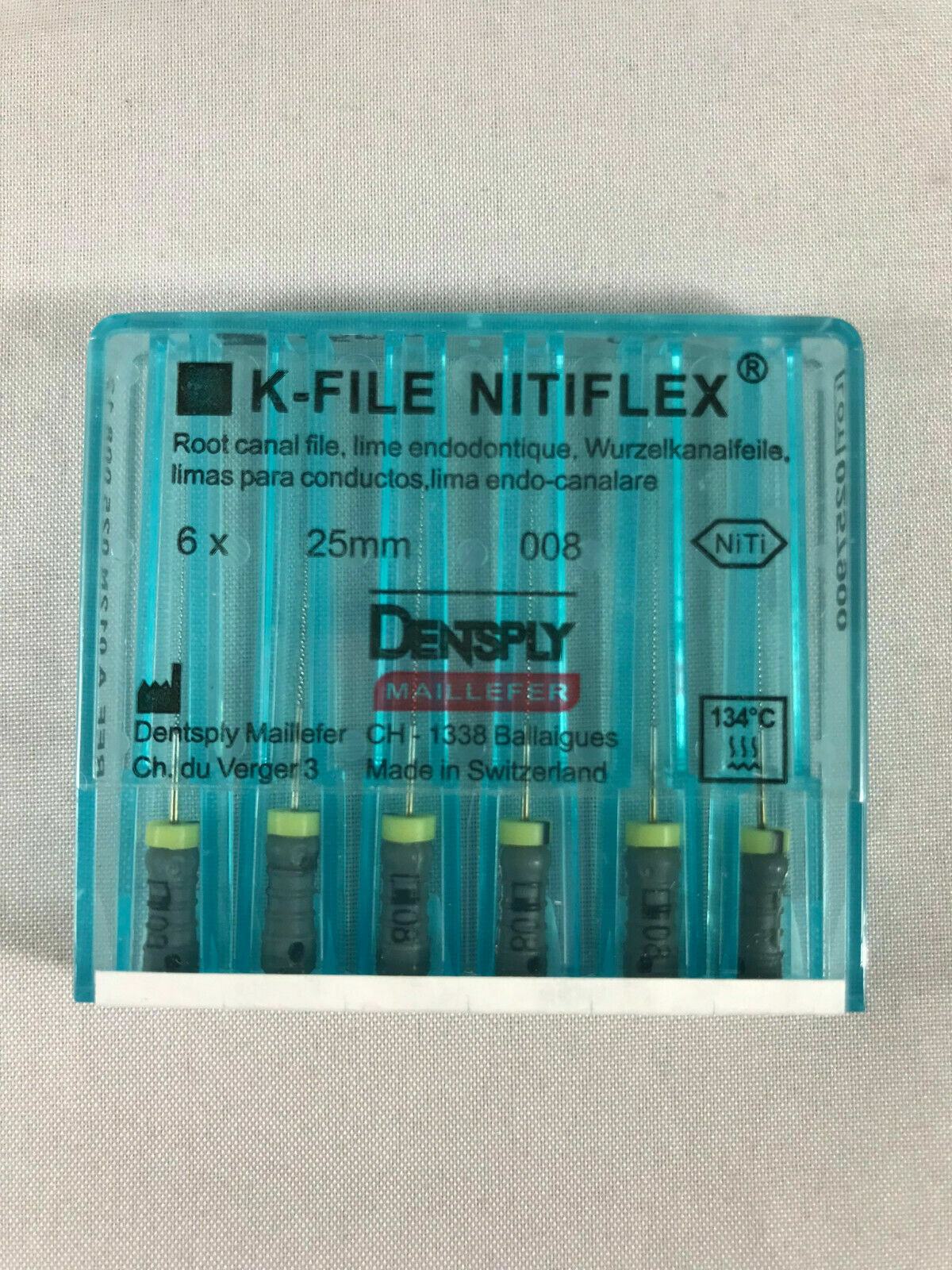 Dentsply Maillefer K-file Endodontic NiTiFlex steel 25mm All sizes 120 files/pk