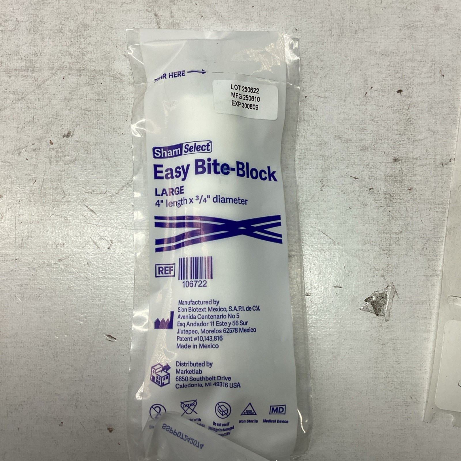 Sharn Select Dental Medical Disposable Bite Block 4x.75 Inches 100/Box Exp 06/30