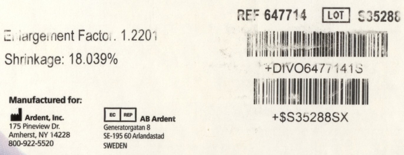 Scratched Zirlux FC2 Zirconia Disc Blank U4 98.5×12 mm 1.2201 Enlargement Factor