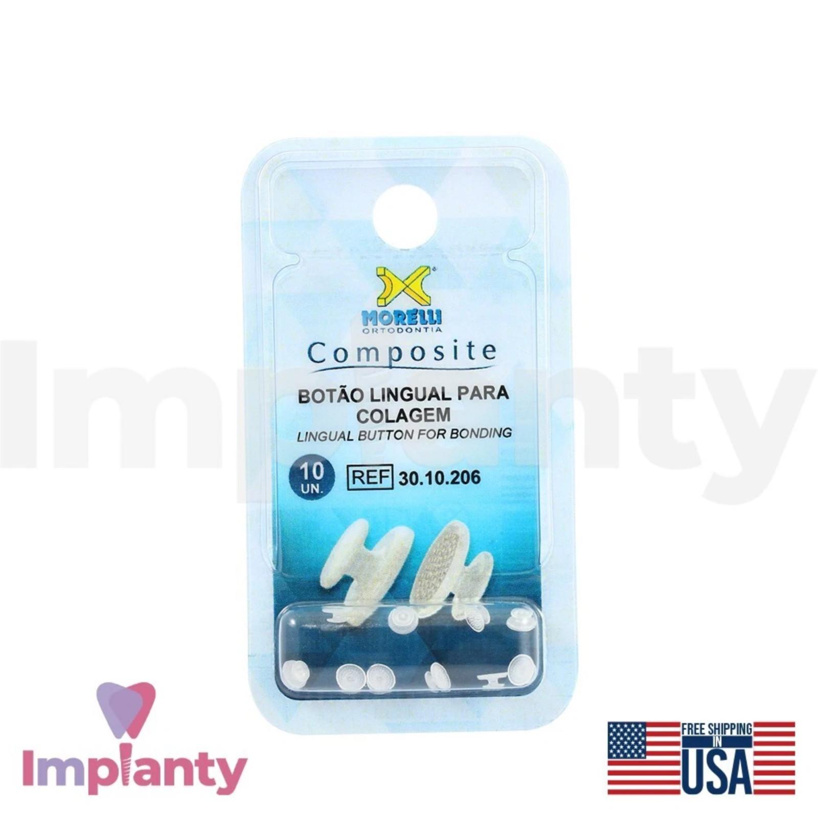 10x Morelli Dental C0mposite Lingual Buttons Ø2.9mm Diameter Aesthetic White