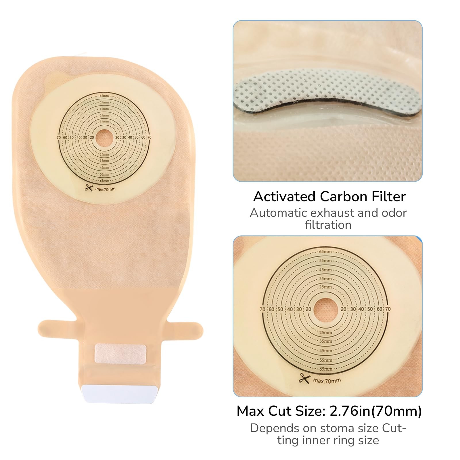 20 Pack Colostomy Bags, One 20 Count, 20pcs Ostomy Bag With Stick-on Closure