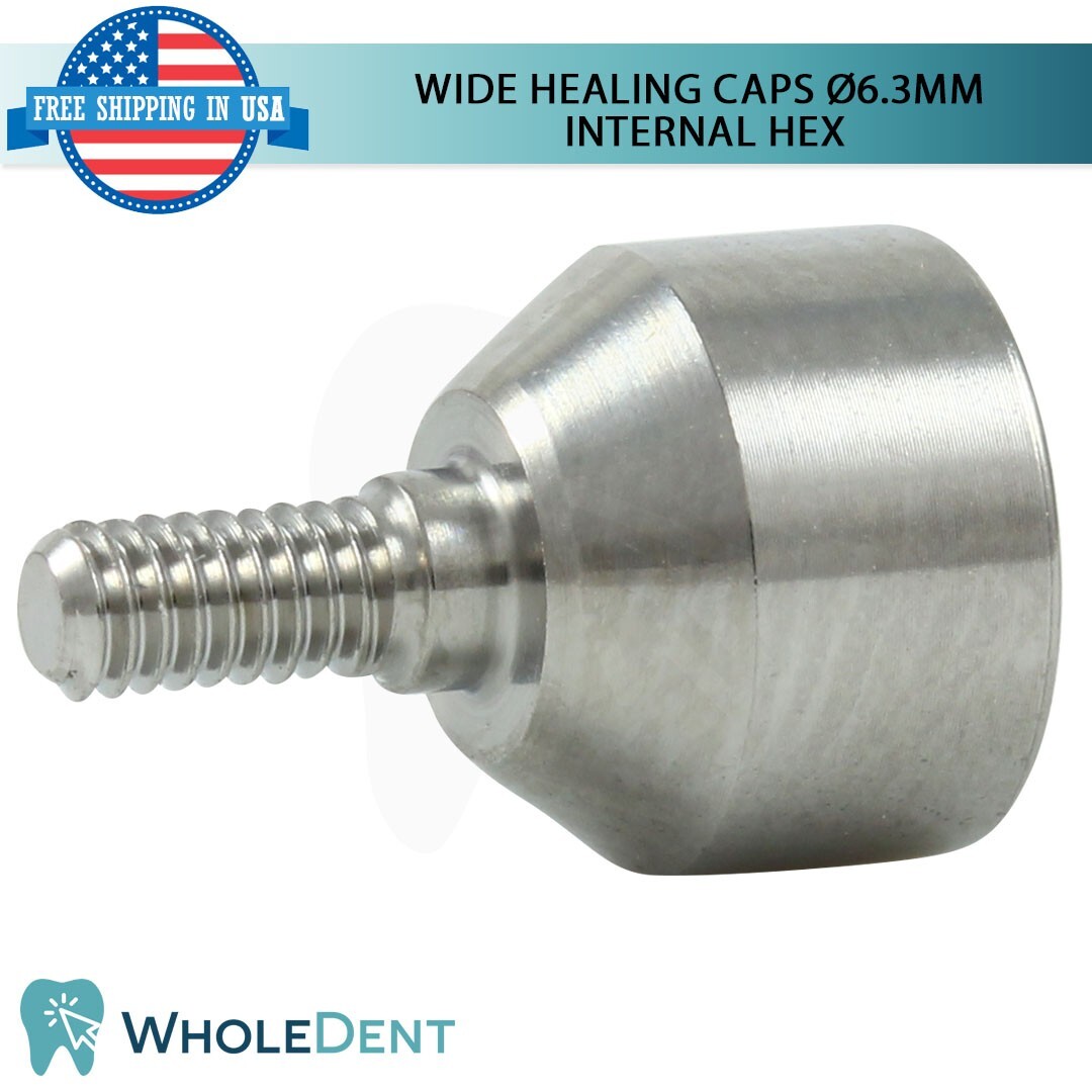 5x Extra Wide Healing Cap Ø6.3mm Int hex 2.42mm Dental