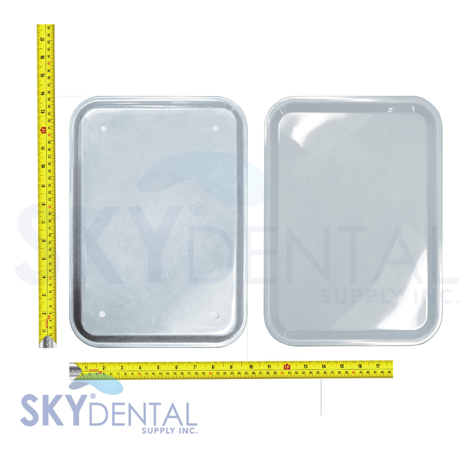 Dental Tray Autoclaving Plastic Instrument Flat Trays Size B White 13.25″ x9.75″