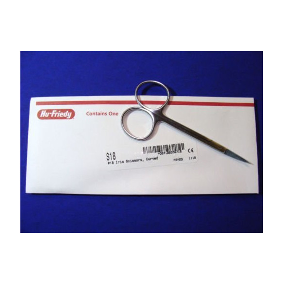 Hu-Friedy #18 Iris Curved 4.5″ Surgical Scissor S18 (x2)