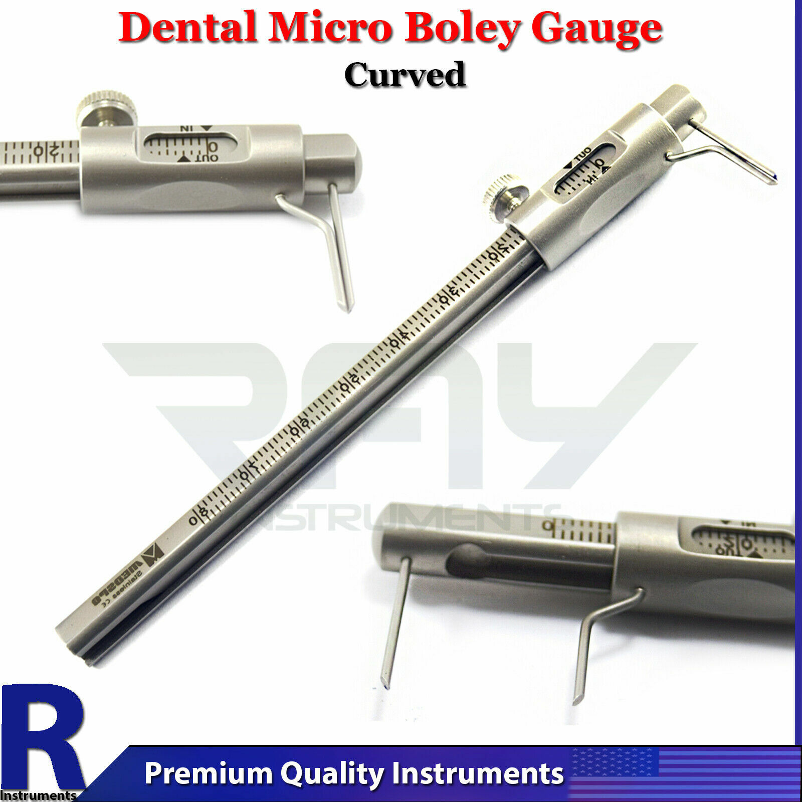 Measuring Micro Boley Gauge CVD Dental Venus Apollo Gauge Ruler Implant Tools