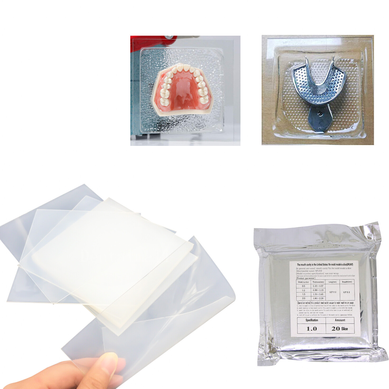 1.0mm/1.5mm /2.0mm Round/Square Dental Splint Vacuum Forming Material Soft/Hard