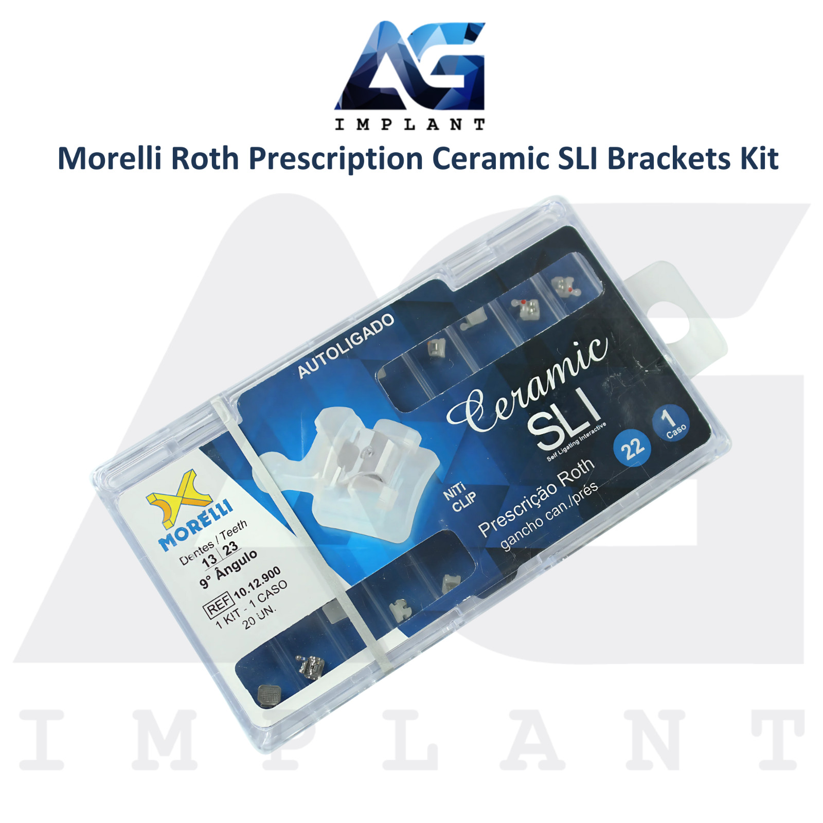Dental Orthodontic Roth Prescription Ceramic SLI Brackets Kit 20pcs 0.020″ Slot