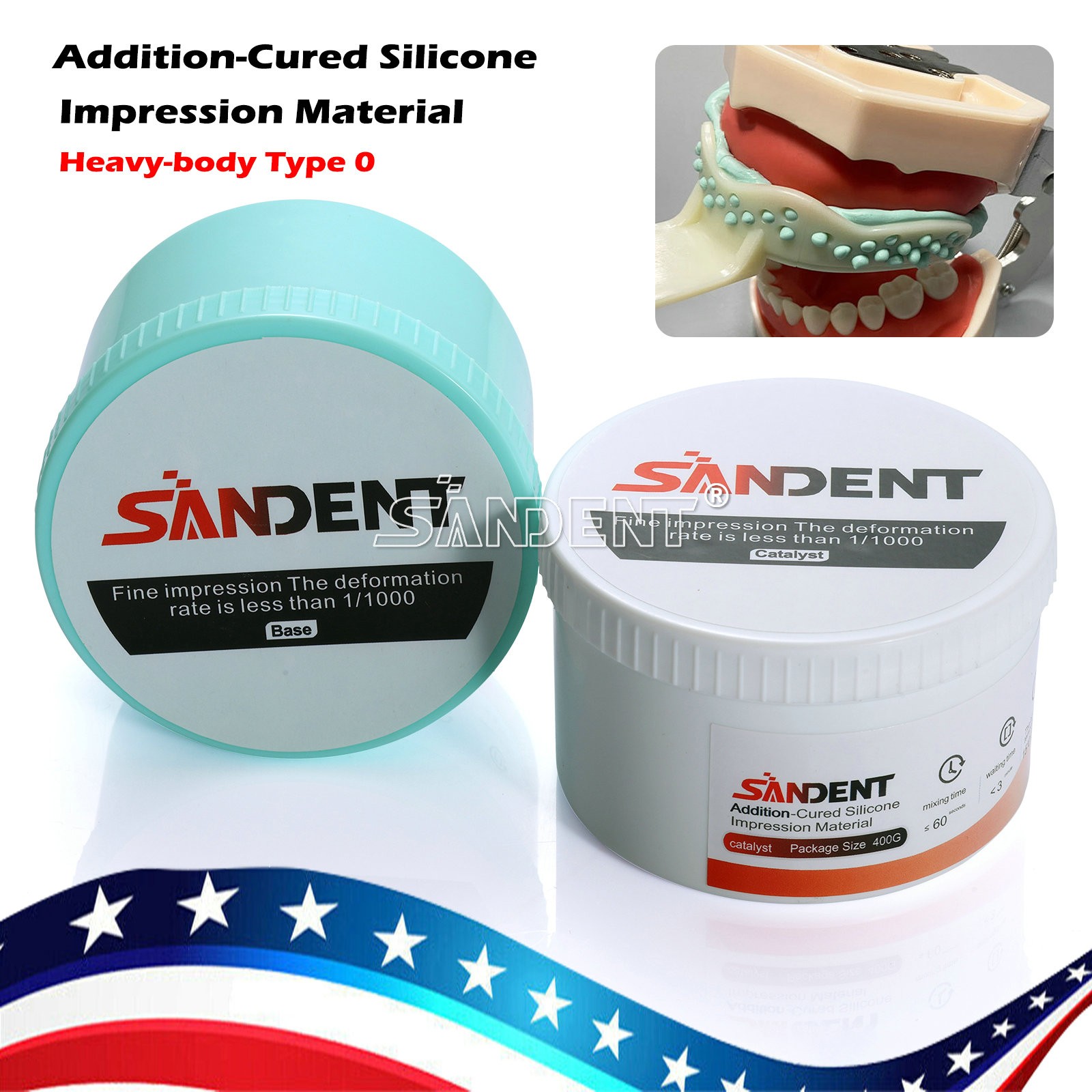 Dental Soft Putty Regular Set Impression Material (400g Base + Catalyst)