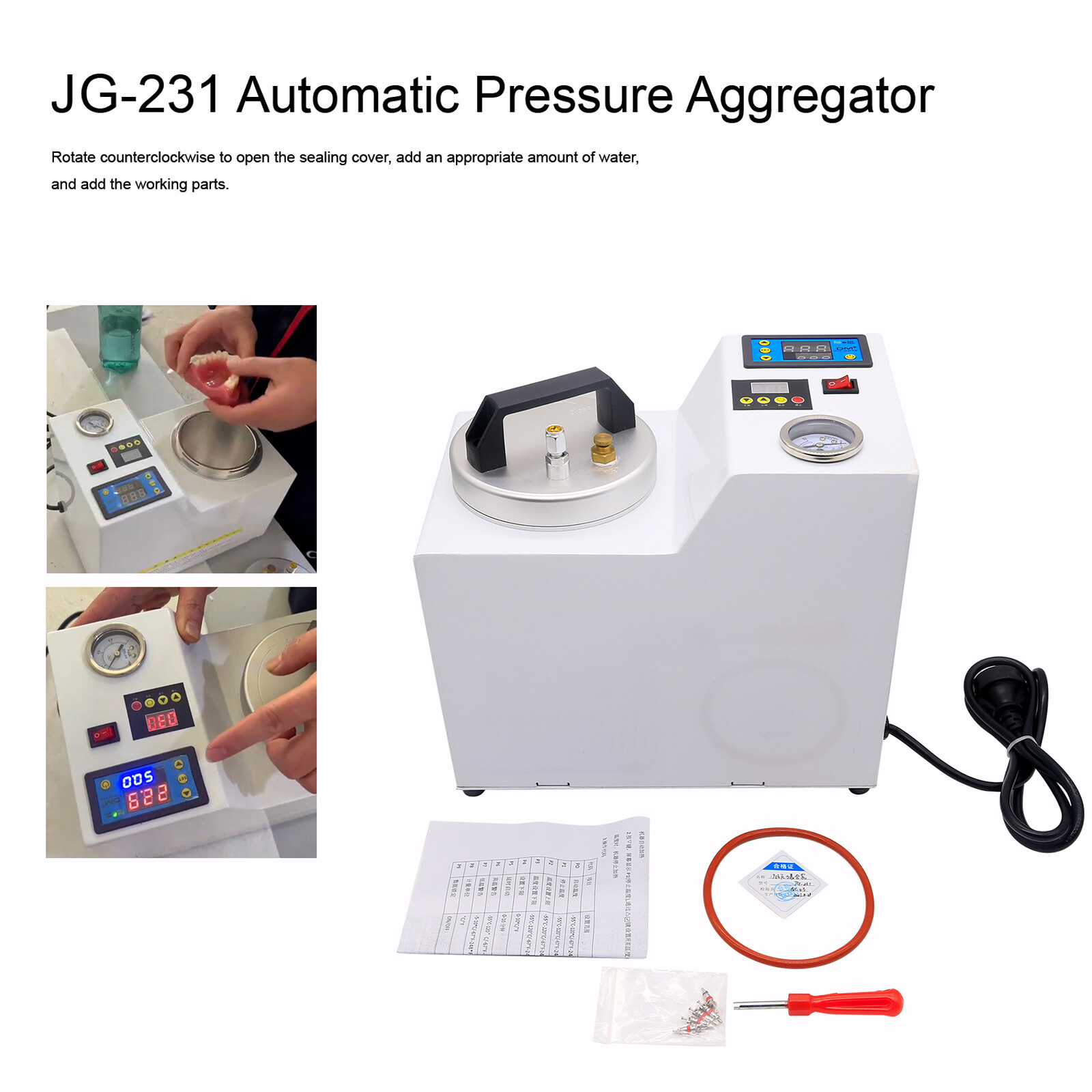 Dental Portable Digital Built-in Air Pump Pressure Polymerizer Aggregator JG-231