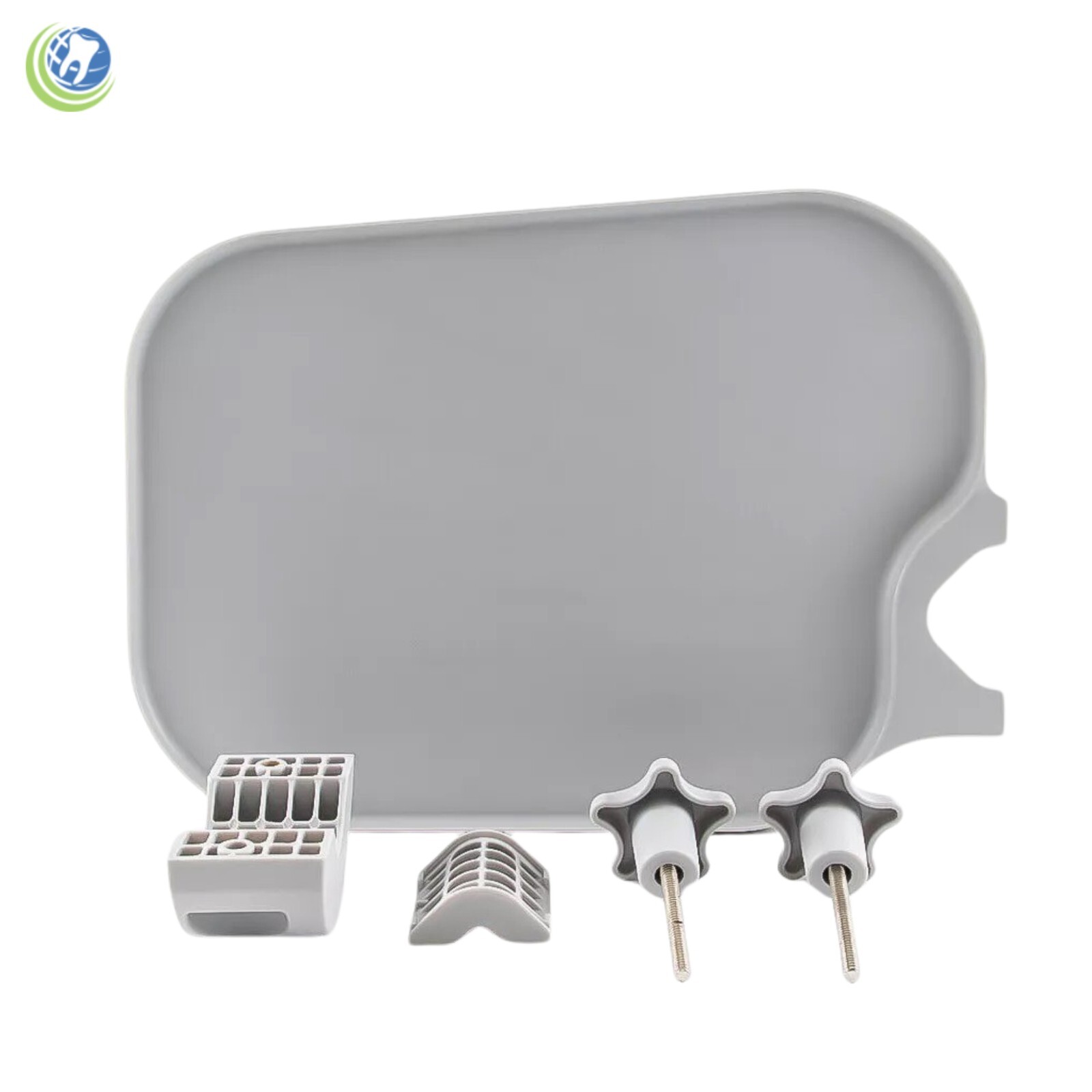 NEW TPC POLE POST MOUNT UTILITY ACCESS SHELF TRAY TABLE DENTAL MEDICAL GREY
