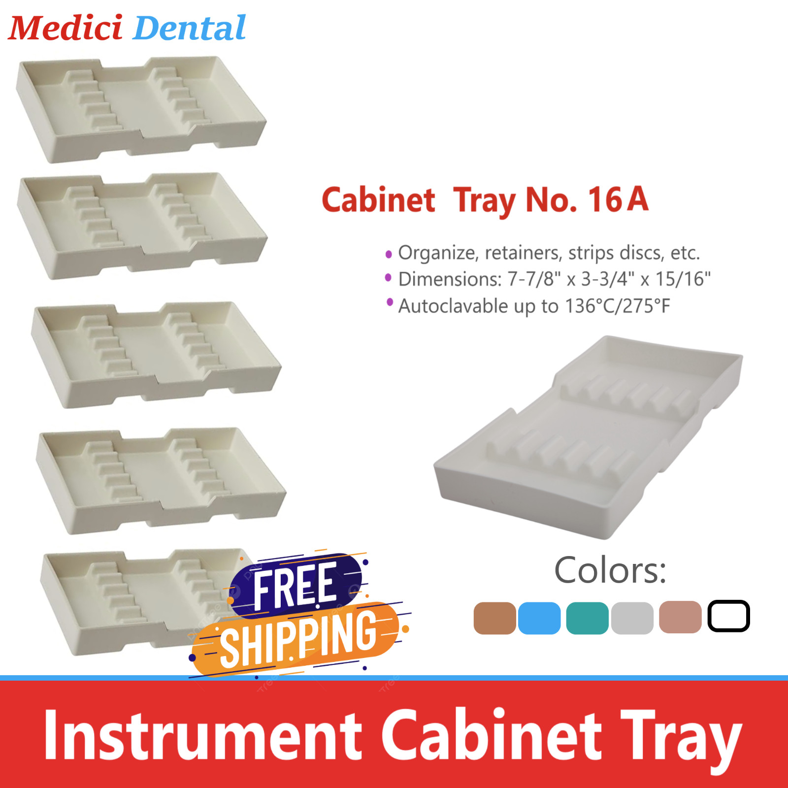 Dental Instrument Tray For Heat Sterilization and Storage Autoclave to 270F #06