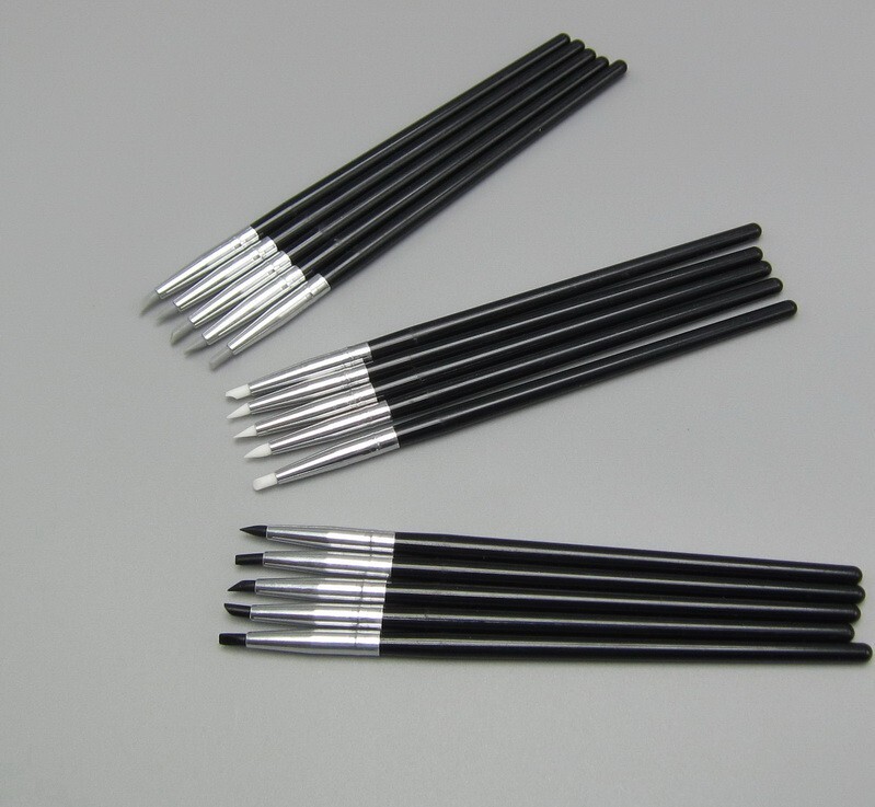 50Pcs Dental Composite Silicone Brush Pen Resin Veneer Cement Porcelain Pen USA