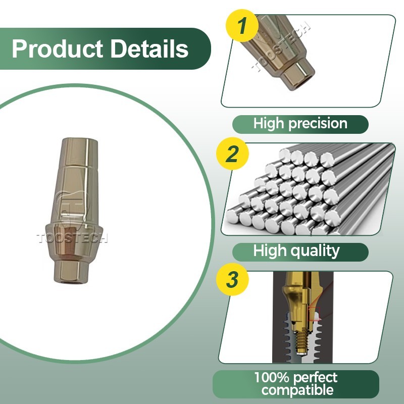 1/6/10/20pcs Titanium straight abutment fits to MIS Seven Narrow D4.0 GH1-4mm