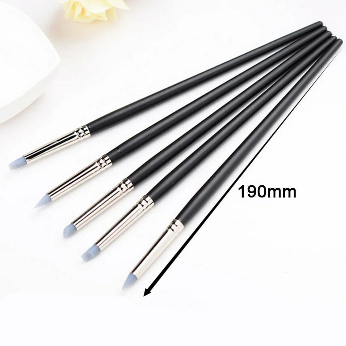 5Pc/Set Dental Composite Silicone Brush Pen Resin Veneer Cement Black/Grey/White