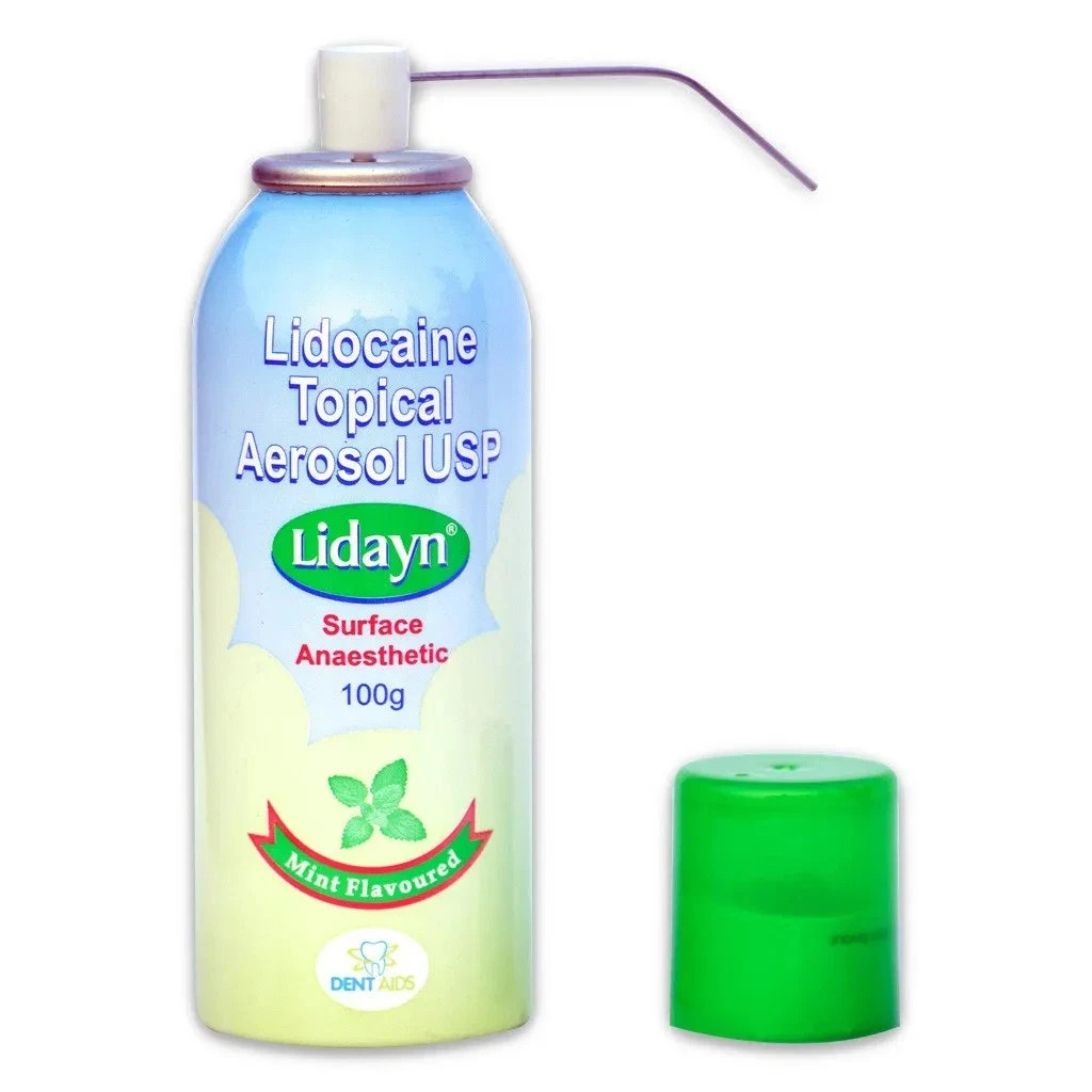 Pack of 2 Dentaids Lidayn Spray Mint flavored topical aer osol ansth-etic spray