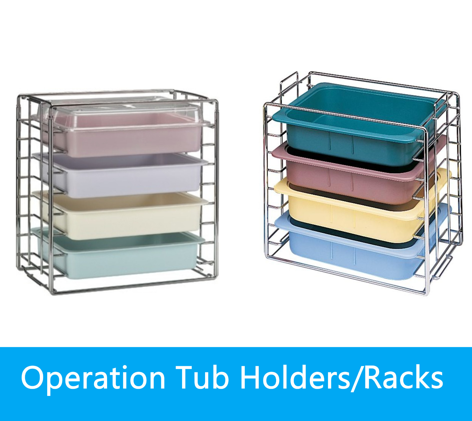 Dental Medical Operation Tub Rack, Tub Holder, Procedure Tub Racks, Holds 4 Tubs