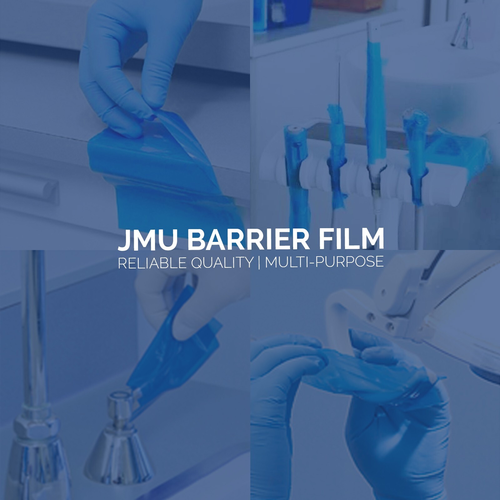 JMU Dental Barrier Film Sticky Wrap Clear or Blue 4″ x 6″ 1200 Sheets, 12 Rolls