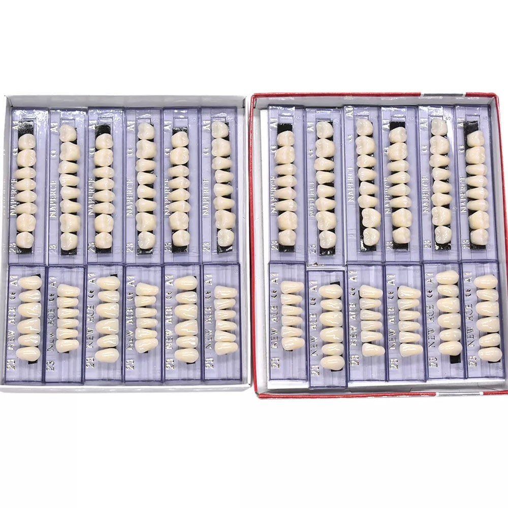 1-10Box Dental Acrylic Resin Denture 23# A1 Full Set Teeth Upper Lower Shade NEW