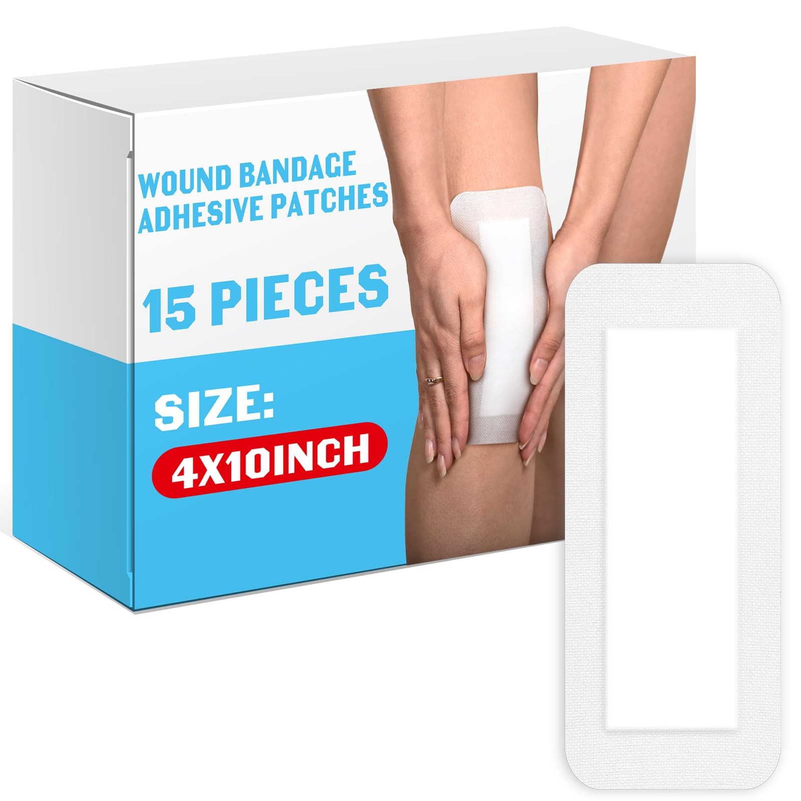 15 Pieces Bordered Gauze-Island Dressing 4 x 10 Inch Wound 4 x 10
