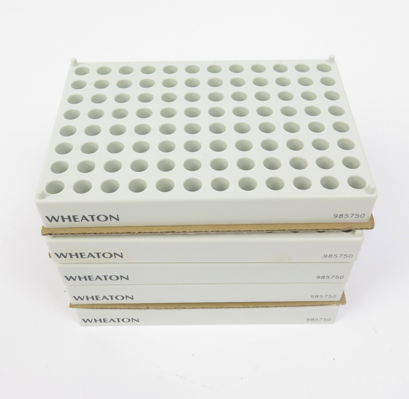DWK Life Sciences Wheaton 985750 96-Position Polypropylene Vial Rack 9.5mm 5Pk