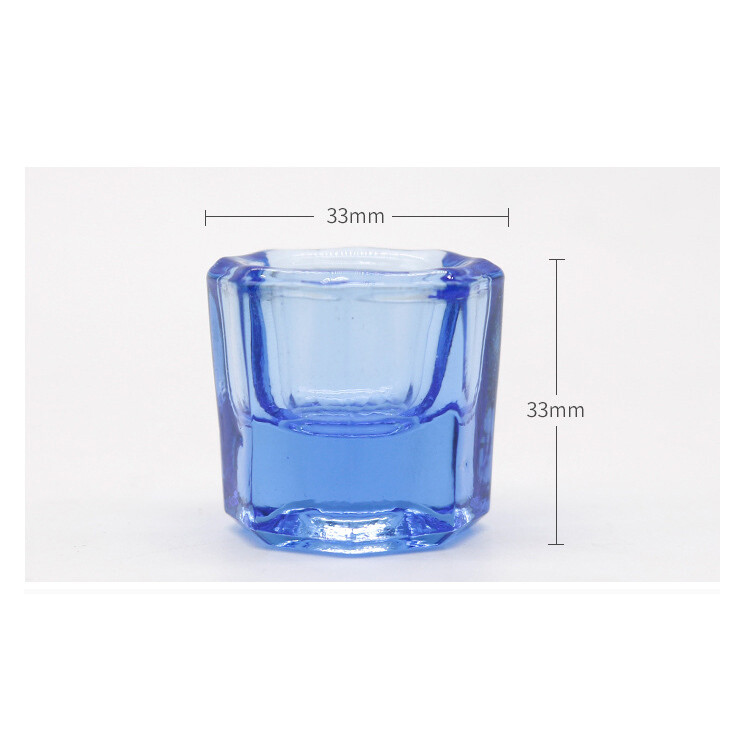 4pcs Dental Glass Dappen Dishes Tiny Mixing Bowls Octagonal Cup 4 colors