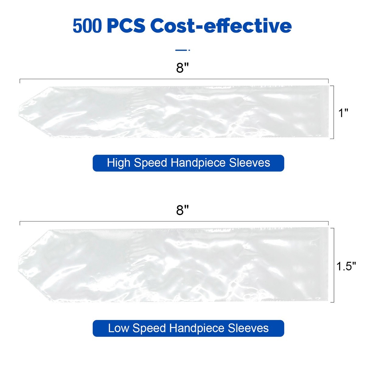 500Pcs Disposable Dental Low &High Speed Handpiece Sleeves Clear Plastic Cover