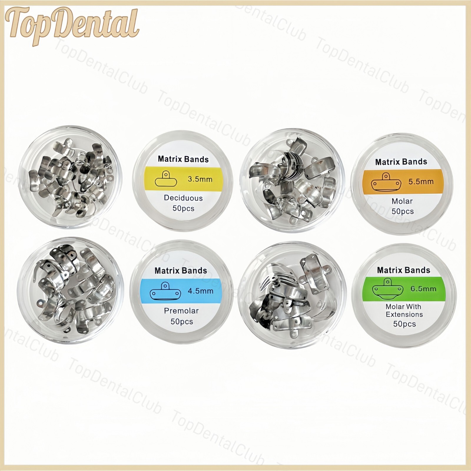 4 Size Dental Matrix Bands Titanium Sectional Contoured Clamp Rings Matrices