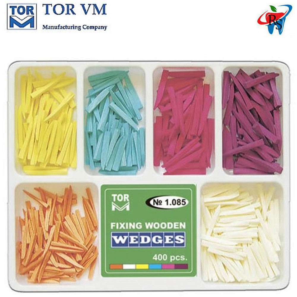 400pcs Dental TOR VM Assorted Fixing Wooden Wedges 6 Sizes Restoration