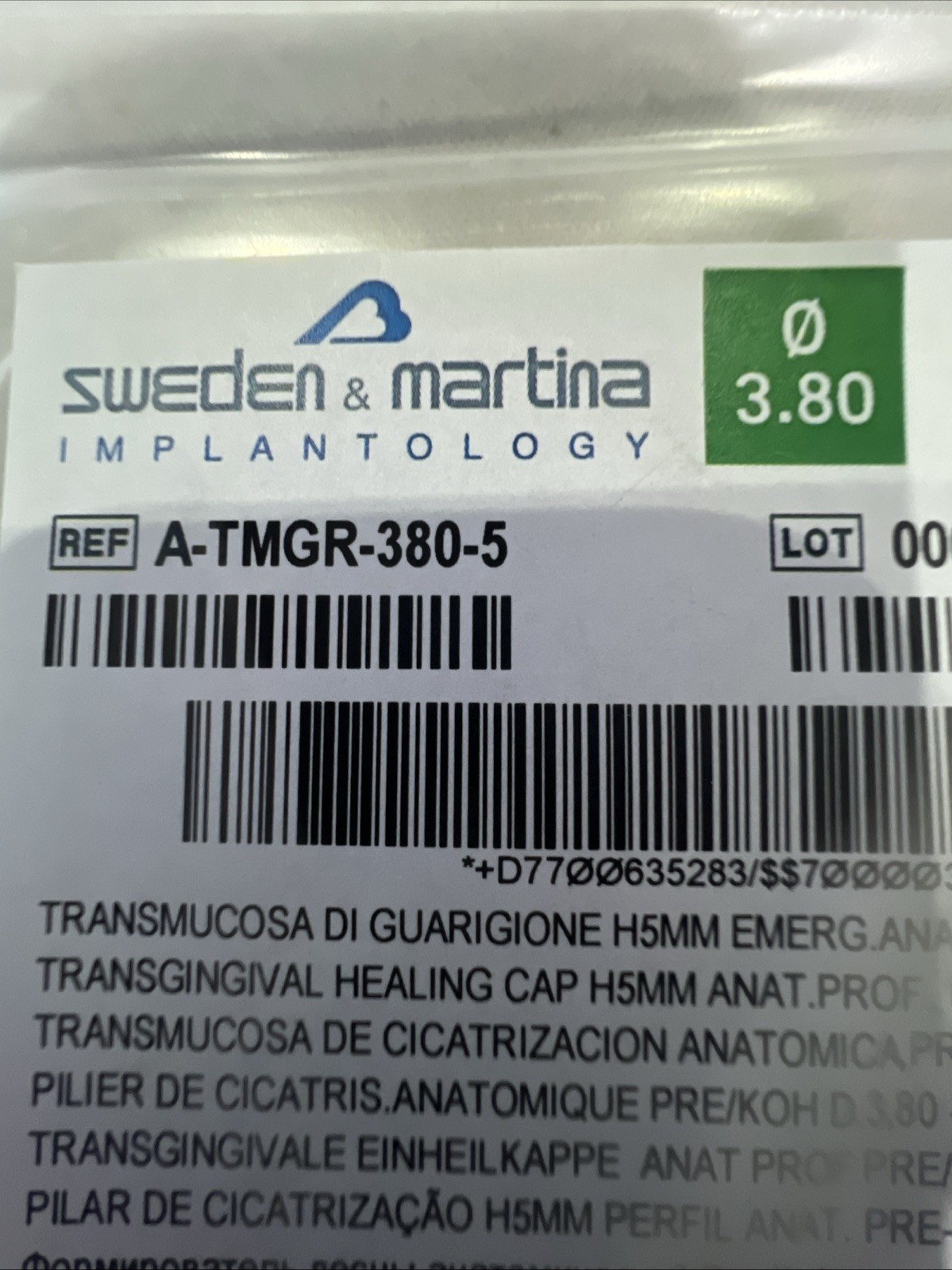 Sweden & Martina 3.80 Implant Healing Abutment 5mm Premium Shelta Kohno