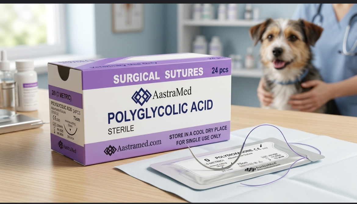 3/0 PGA, 72ct (3 Boxes) Polyglycolic Acid, Veterinary Dental, R-cut 24mm