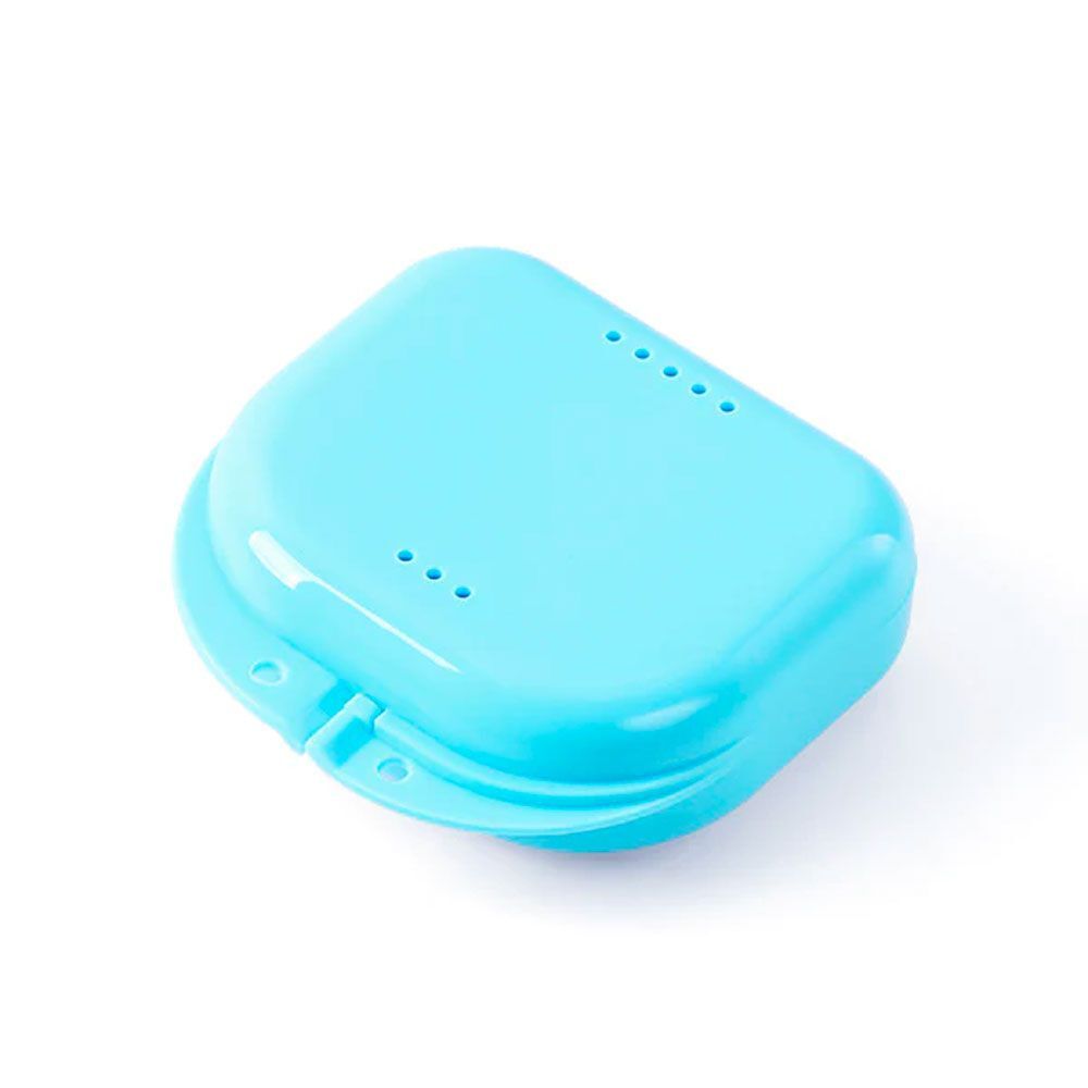 JMU Denture Storage Retainer Case with Vent Holes, Teal, Single Case