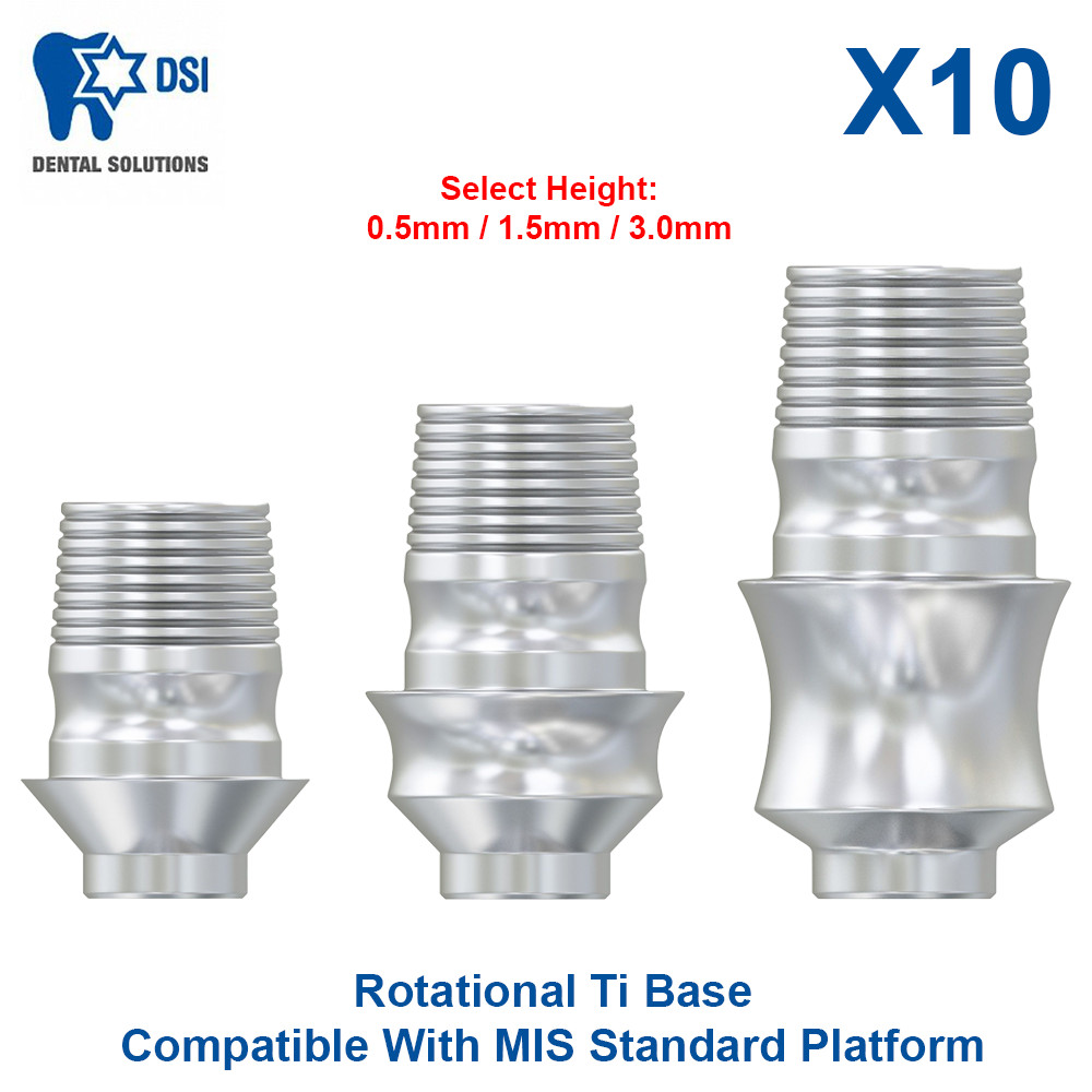 10x Dental Rotational Ti Base Compatible With MIS Standard Platform CAD/CAM