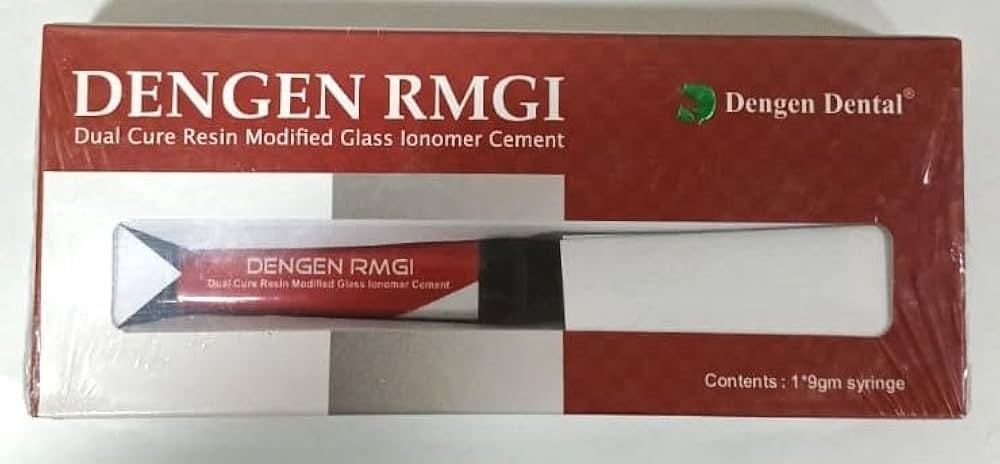 Dental RMGI Dual Cure Resin Modified Glass Ionomer Luting Cement 9gm Syr