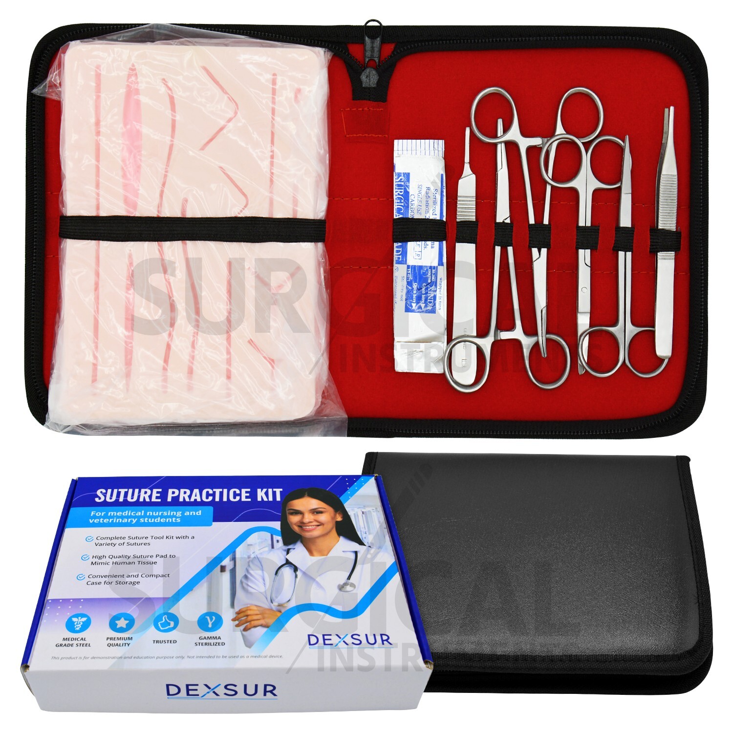 19 Piece Practice Suture Kit Set for Medical and Veterinary Student Training