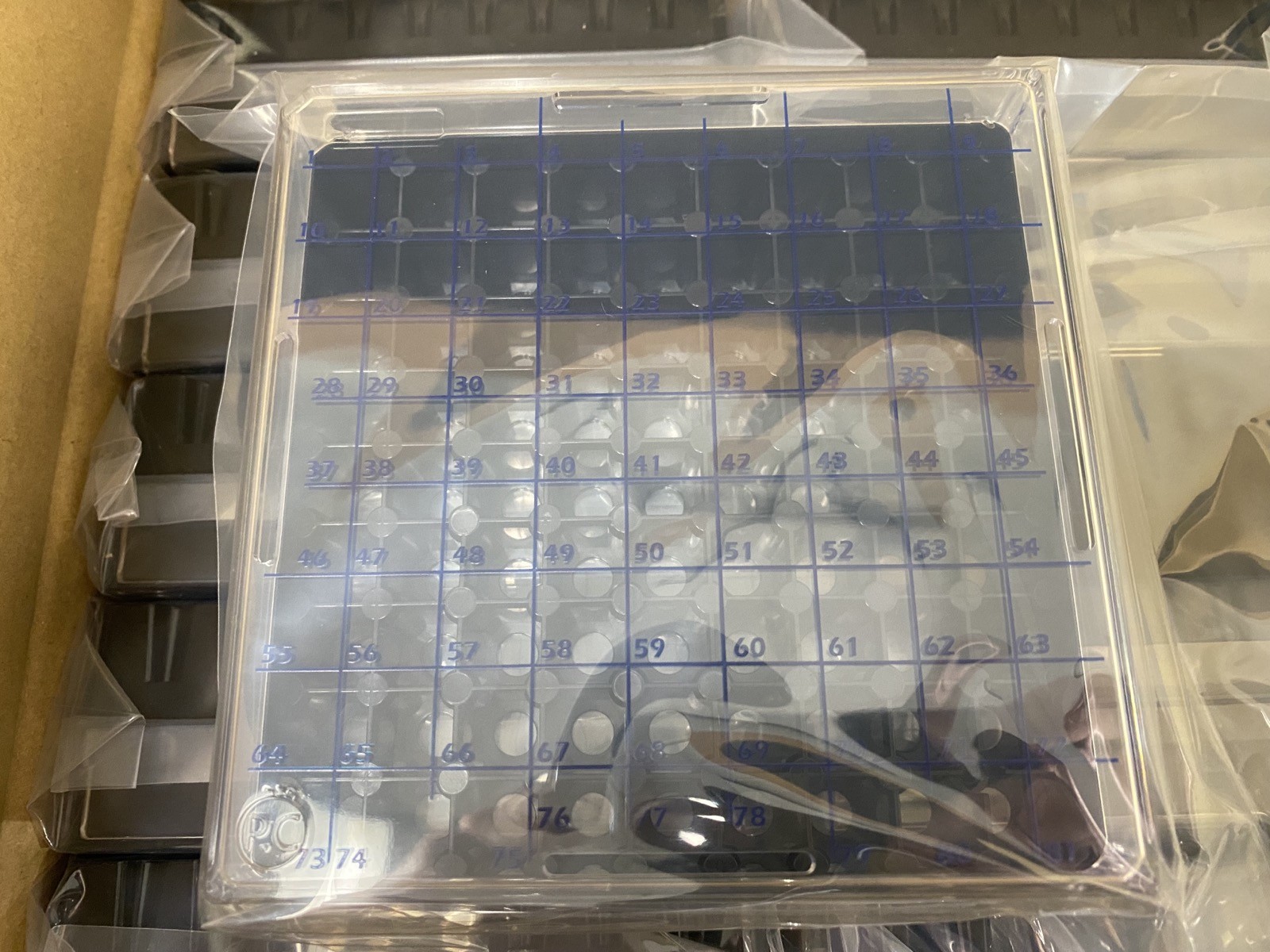 AZENTA 9X9 Black Polycarbonate 1.5mL & 1.9mL Tubes Cryo Rack 66-1801 (10/Case)
