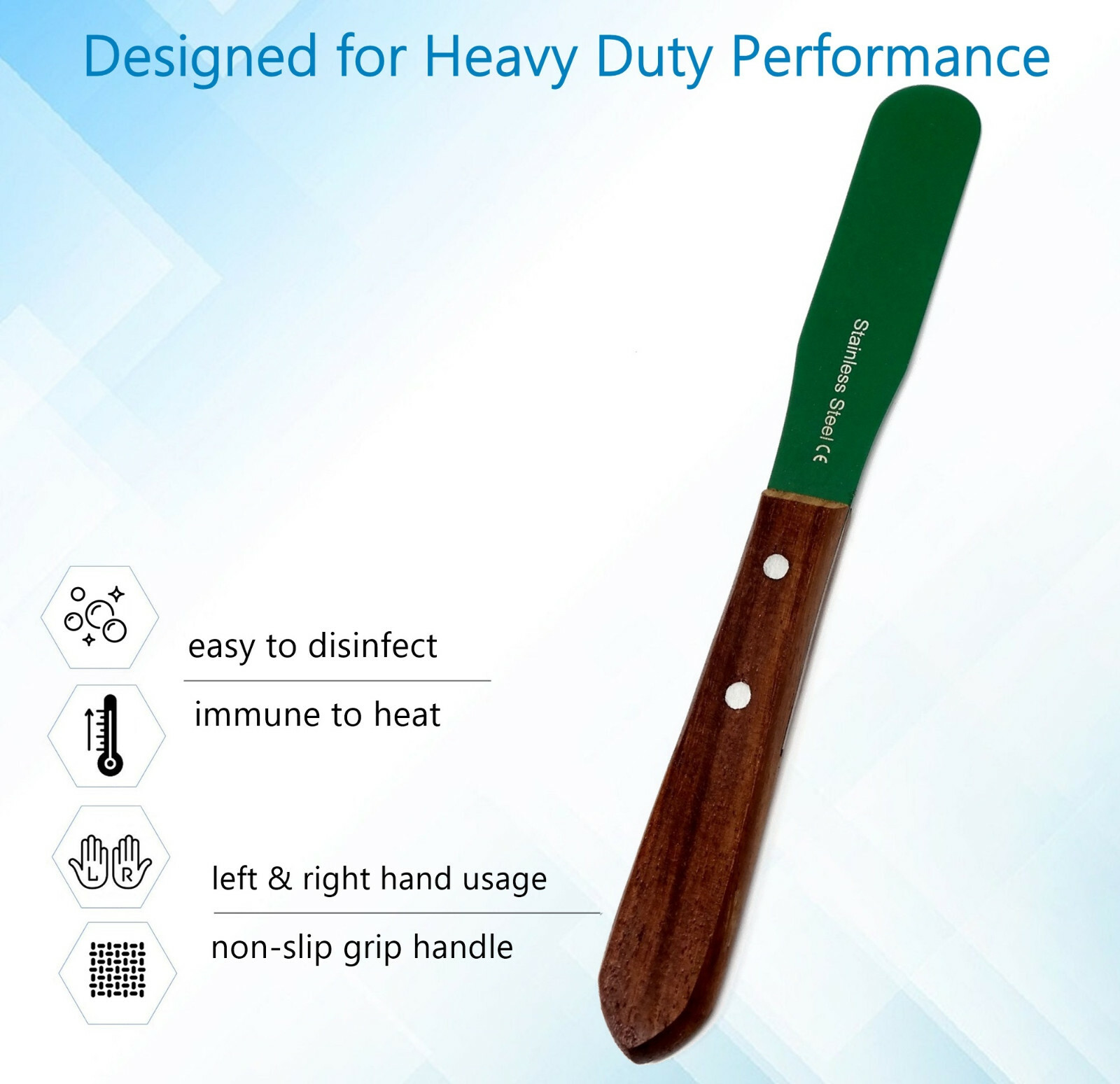 PTFE Coated Lab Spatula Ergonomic Handle Non-stick Blades 3”, Laboratory Tools