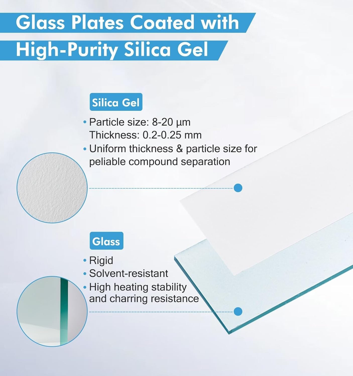 Pack of 80 Glass Backed Silica Gel TLC Plates GF254 – Ideal for Laboratory Use
