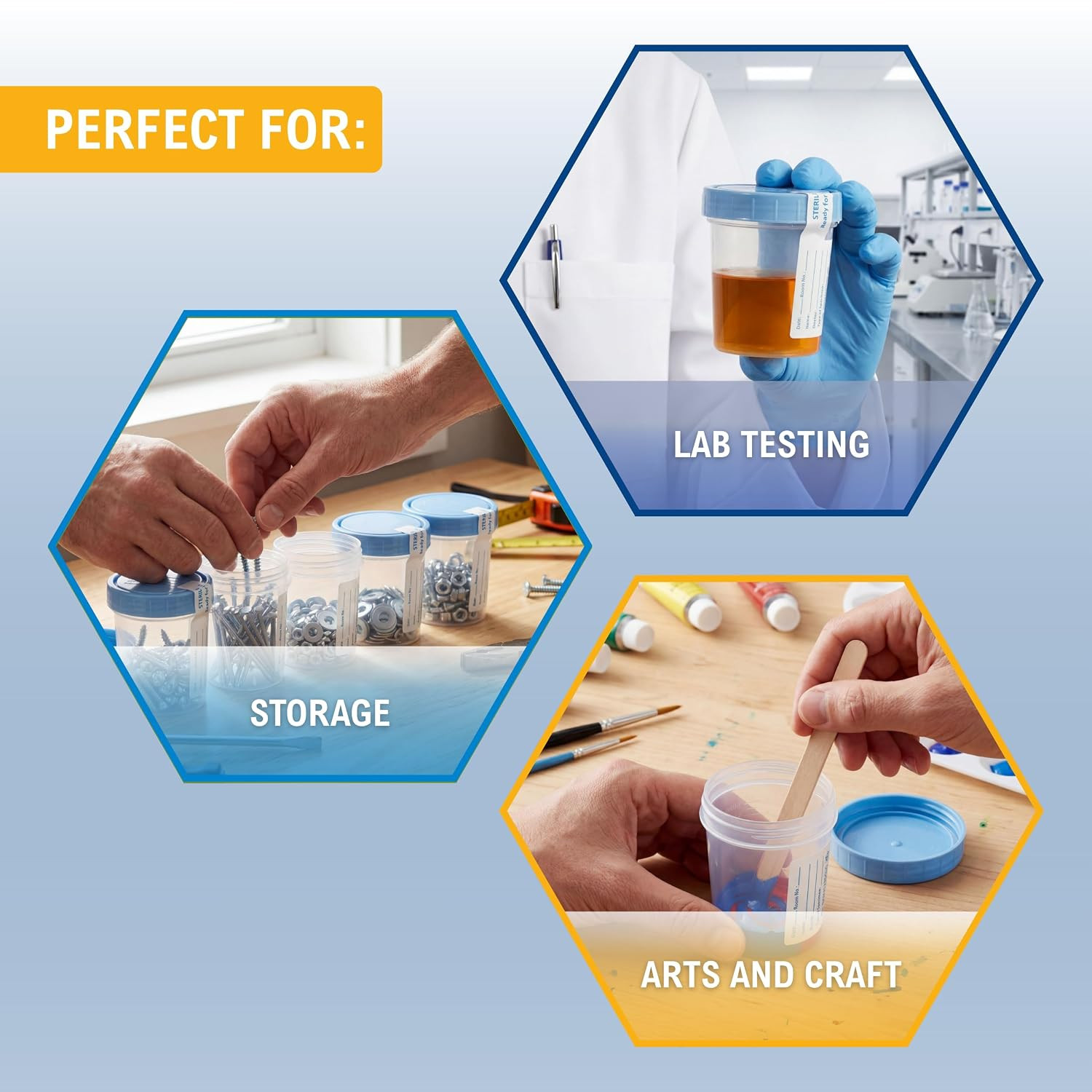MED PRIDE Disposable Specimen Cups 10-Pack| High-Grade Silicone, Sterile, Indivi
