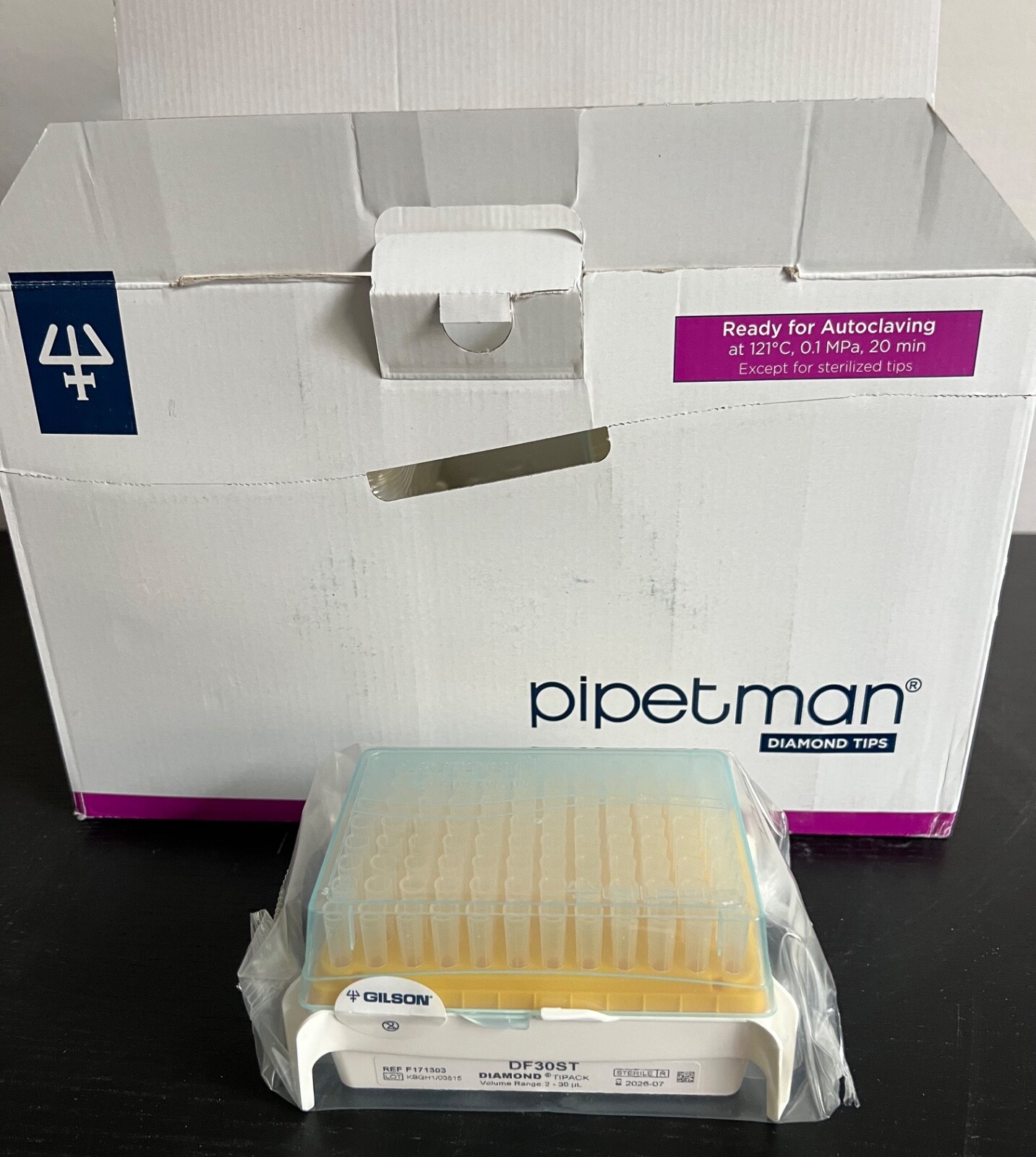 GILSON DIAMOND Pipette Tips DF30ST, 2-30 µL, 960 w/filter – Sterile 7/2026