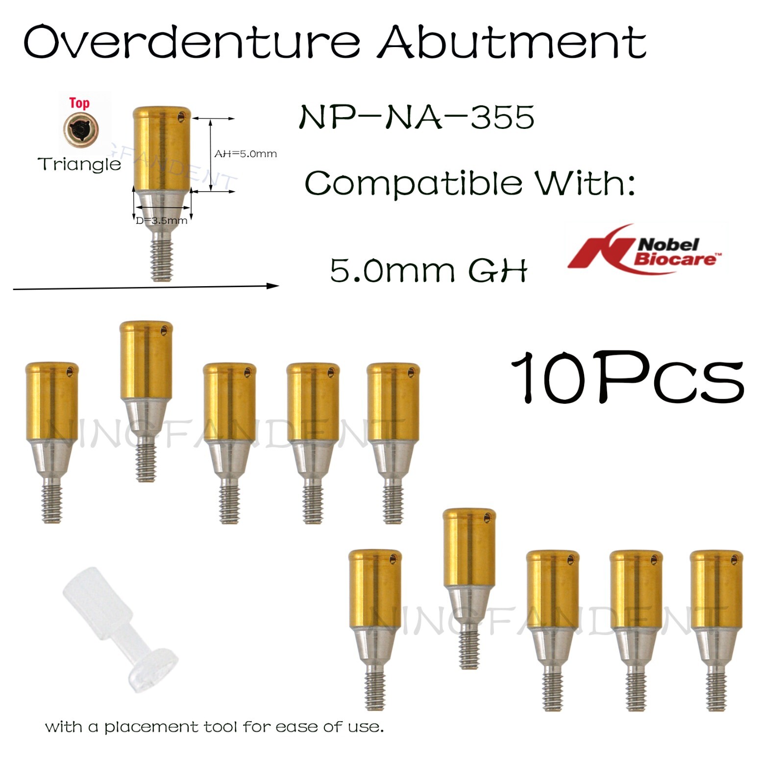 Nobel Biocare Active NP Locator Abutment For Ø3.5 D 1-5.0mm GH Narrow Platform