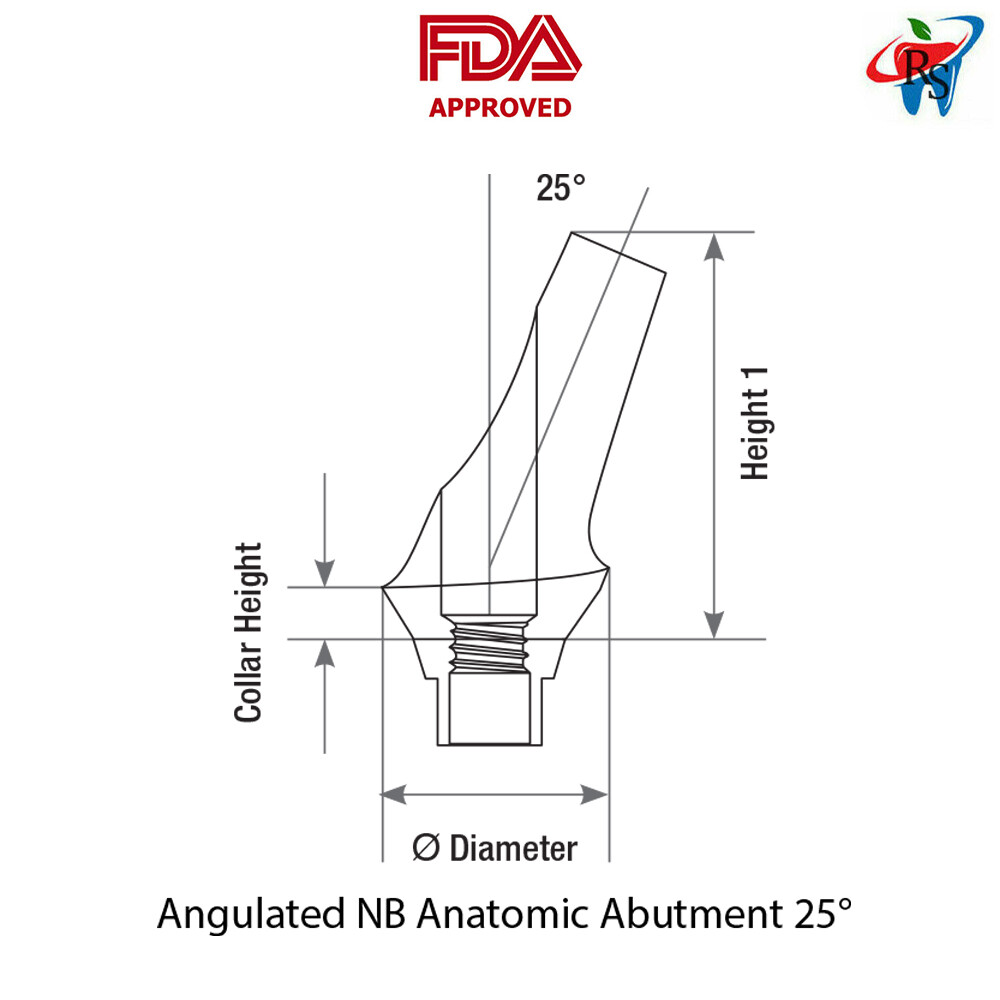 1pcs DSI Abutment Anatomic Angulated 25° Conical Connection NP Ø3.5mm 1.5-4.5mm