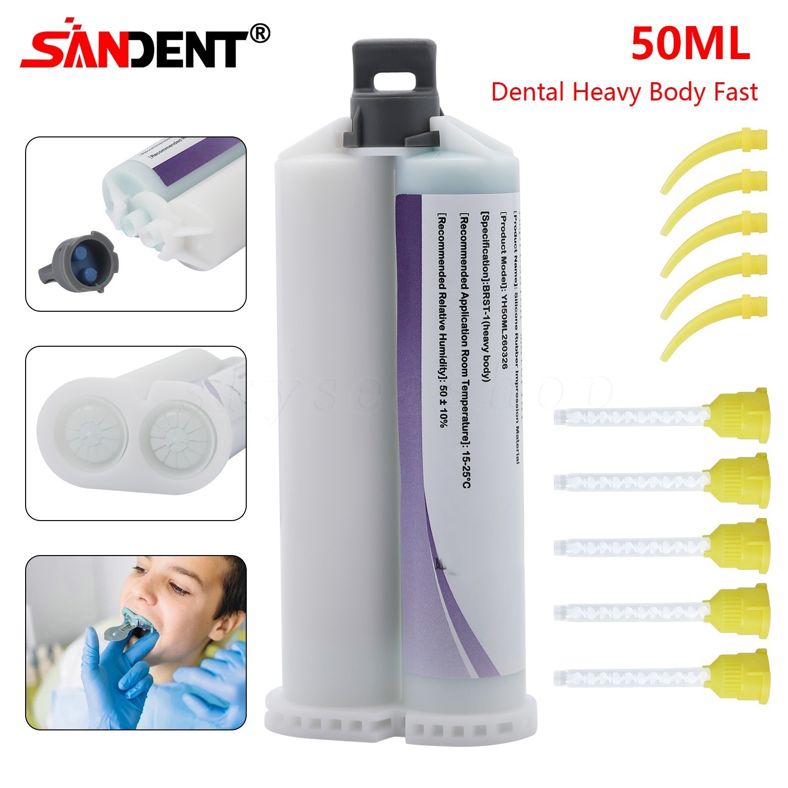 Dental VPS Impression Material Heavy Body Medium Light Body Fast Rapid Set 50ML