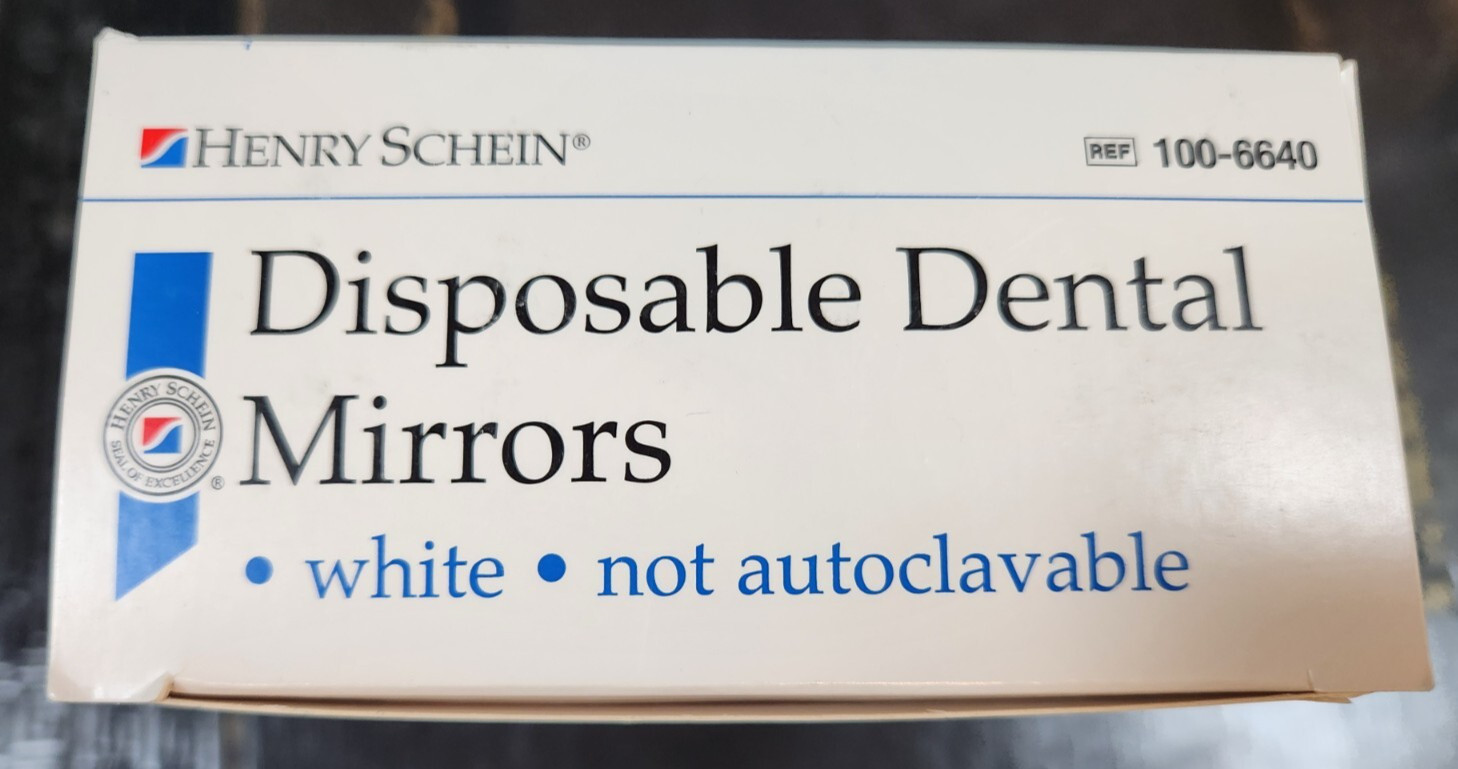 Henry Schein Disposable Dental Mirrors 72 Pcs Per Box Made in Korea 100-6640