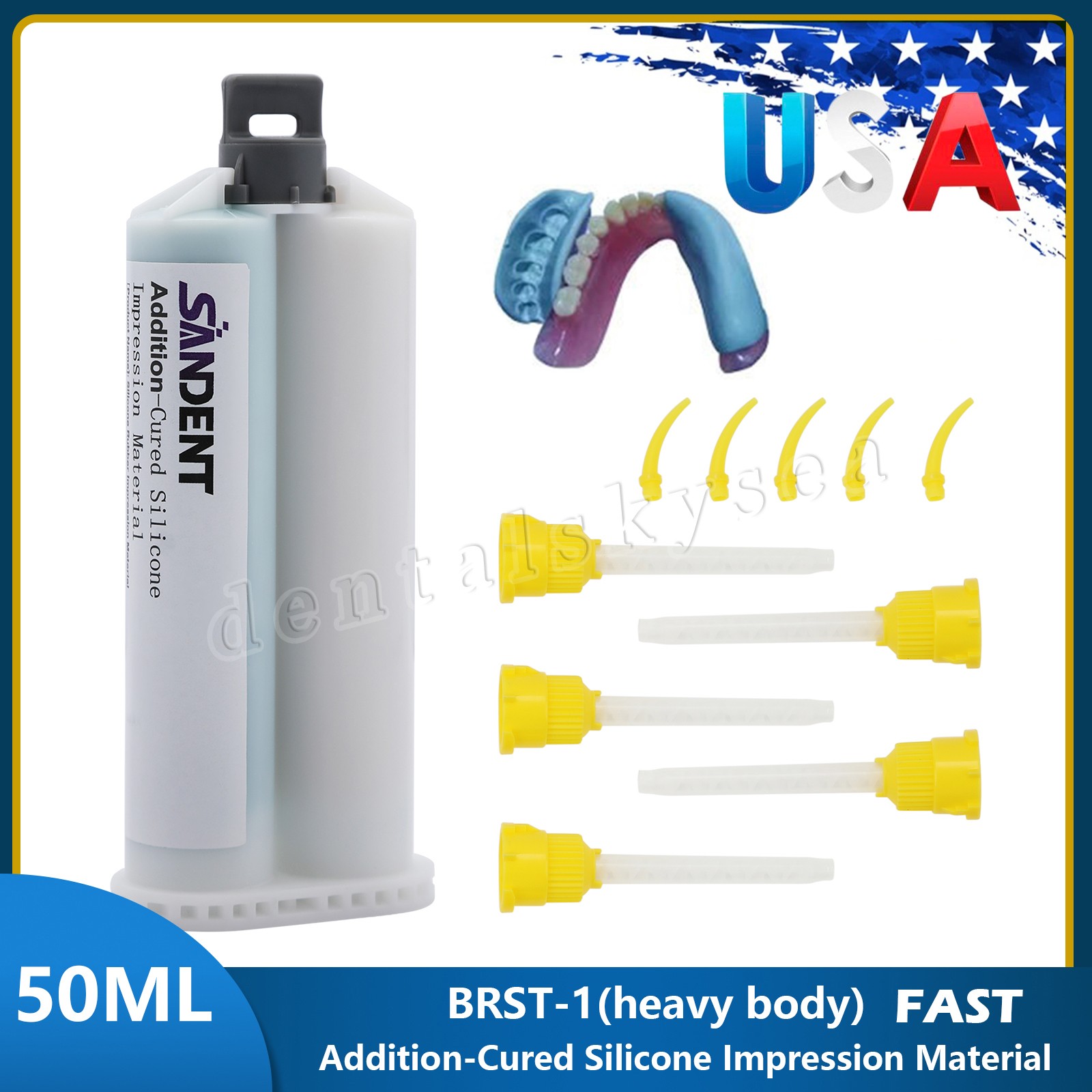 SANDENT Dental 1:1 LED Fiber Optic Contra Angle Handpiece fit E-Type Motor