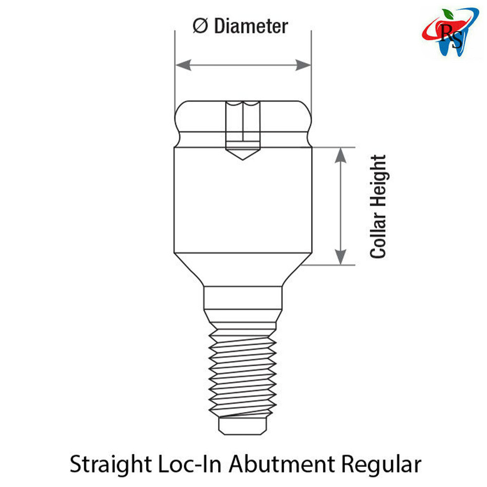10pcs Dental Prosthetic Straight Loc In Attachment Abutment Internal Hex 2.42mm